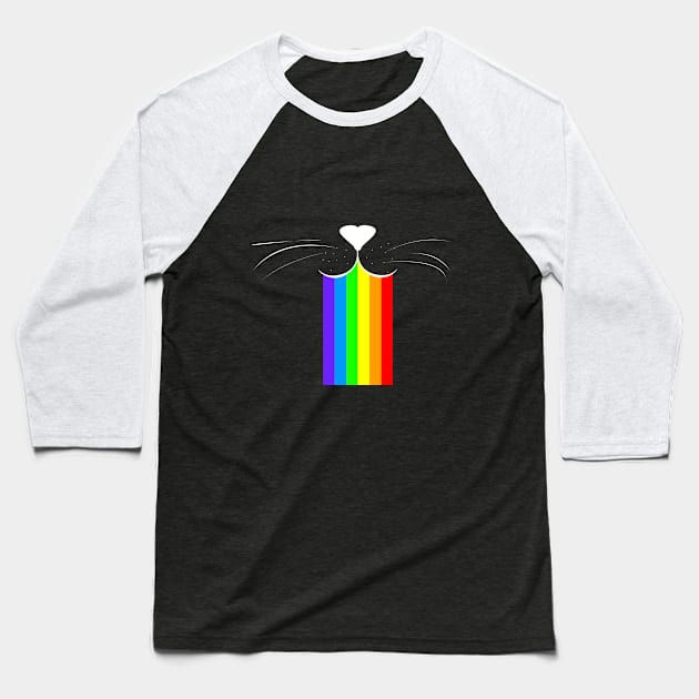 Rainbow cat mouth Baseball T-Shirt by Rishirt